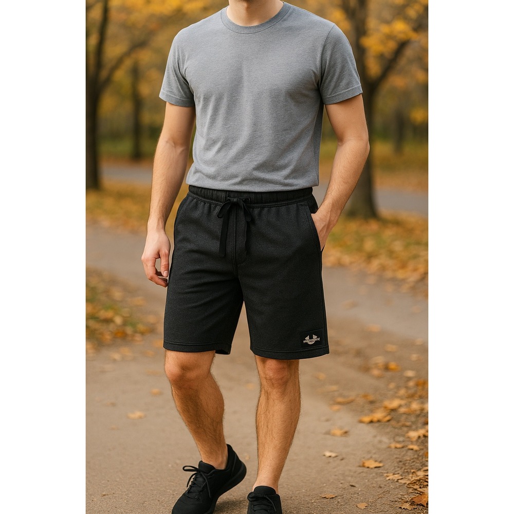 True Religion Men Athletic Shorts Black Heather Drawstring‎ Waist Size M 32/34
